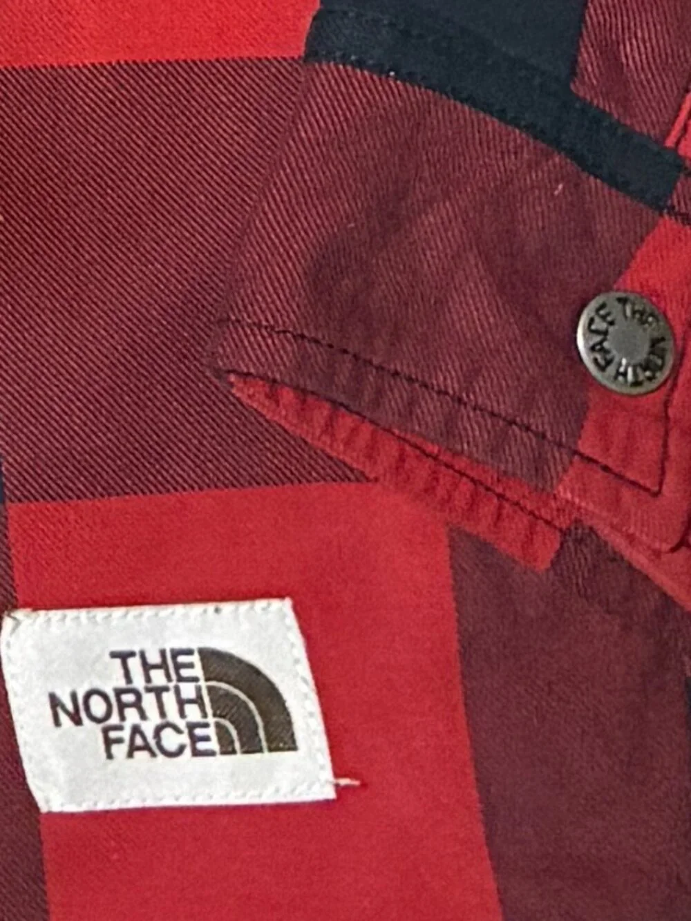 The North Face Men's Campshire Red Black Lined Flannel Shirt Jacket Size Medium
